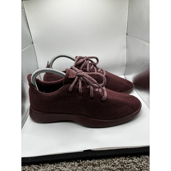 Allbirds Shoes - Allbirds Wool Runner Lace Up Athletic Running Shoe Womens Size 8 Burgundy Red